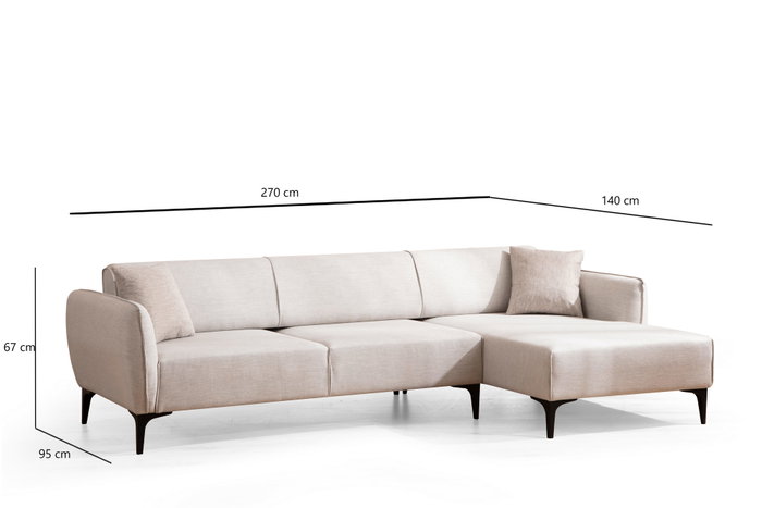 Atelier Del Sofa Sofá Esquinero Belissimo Right - Off White 270x140cm